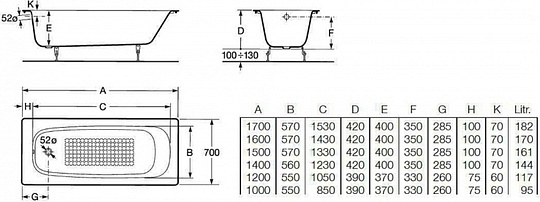 изображение Ванна Roca Continental 150х70 anti-slip 21291300R от Магия Воды