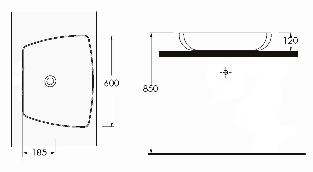 изображение Раковина накладная прямоугольная beWash Helenen 69601001 60 см от Магия Воды