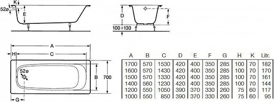 изображение Ванна Roca Continental 150x70 21290300R от Магия Воды